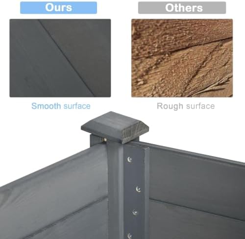 Outsunny Raised Garden Bed with Legs, Bed Liner 48" x 22" x 30", Dark Gray - Image 3