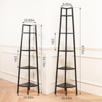 Yoobure 4-Tier Corner Shelf Stand- 54" Tall Corner Bookshelf with Metal Frame, Industrial Ladder Corner Shelves Display Shelf for Bedroom Living Room, Corner Bookcase Corner Plant Stand for Balcony - Image 2