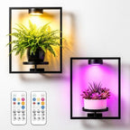 2 Pcs Wall Plant Holder with Grow Light, Plant Picture Frame Holder Indoor by Unknown
