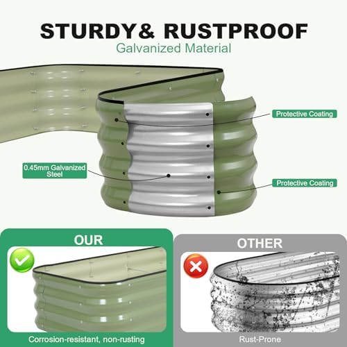 1MORE Raised Garden Bed,4 in 1 Modular Planter Raised Bed,5x3x1ft,Green-2Pk - Image 5