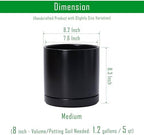 D'vine Dev 2-Pack Ceramic Pots with Saucers, Black, 8.2 in, 94-V-D-2 - Image 3