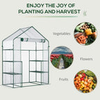 Outsunny 5' x 2.5' x 6.5' Mini Walk-in Greenhouse 3 Tier Shelves PVC Clear - Image 6