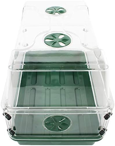EarlyGrow 93763 Medium Seed and Herb Domed Propagator with Vented Side Height Extension, Green - Image 3