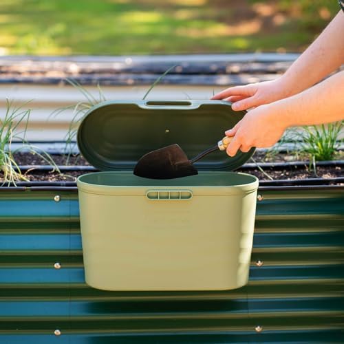 Vego Garden Heavy-Duty Hanging Garden Toolbox, Weather-Resistant Durable Polymer, Holds Up to 44 lbs, Features a Rounded Lid Basil Green - Image 6