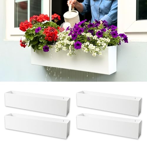 LaLaGreen Hanging Wall Planters (24in, 4 Pack) Window Boxes Flower Pots by L%C3%A1L%C3%A1Green