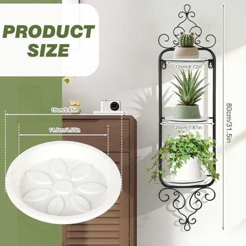 2 Pcs Metal Hanging Baskets for Plants Outdoor Wall Plant Holder Wall Mounted Hanging Planter Vase for Indoor Outdoor Plants Window Plant Shelves Hanging Planters for Indoor Plants and Flowers - Image 2