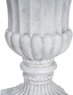 26" Antique White Large Urn Planter Outdoor – Pedestal Planters for Outdoor Plants, Classic Garden Urn Flower Pot for Front Porch, Patio or Indoor Display, Durable Magnesium Oxide Construction - Image 3