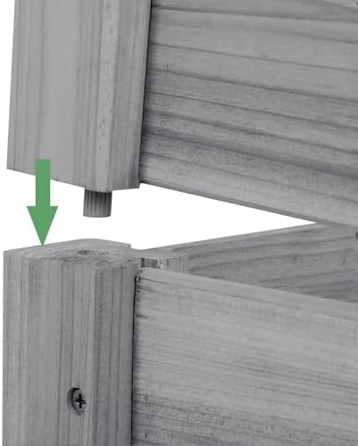 Topeakmart 3 Tier Raised Garden Beds Outdoor Wood Vertical Planter Box,Gray - Image 7