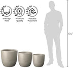 Kante Weathered Concrete Planter 16.5" Dia All-Weather Round Accent Pot - Image 3