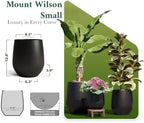 DTY Signature Mount Wilson Modern Indoor Outdoor Fiberstone Tapered Planter, Lightweight, Weather Resistant Garden Pot with Drainage Hole & Rubber Plug (Black, 11'' D x 12'' H) - Image 3