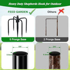 FEED GARDEN Bird Feeder Pole, 60 Inch Shepherds Hooks for Outdoor with 5 Prong Base, Adjustable Heavy Duty Shepherds Hook for Plant Baskets, Hummingbird Feeder, Wedding Decor, Lanterns,2 Pack - Image 5