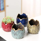 YYW Succulent Pots, 4 Pack Ceramic Planters with Drainage Hole, Garden Pots - Image 2