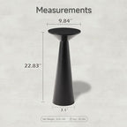 COZAYH Farmhouse Tall Pedestal End Table, Solid Wood Martini Table, Black - Image 2