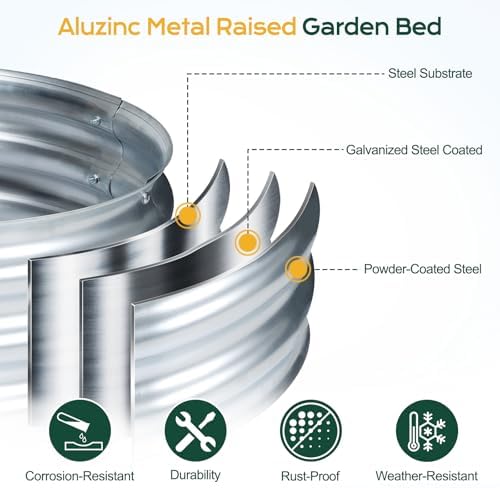 Aoodor Galvanized Raised Garden Bed Kit, Silver - Image 7