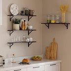 DINZI LVJ Long Wall Shelves, 31.5" Wall Mounted Shelves with Metal Brackets - Image 2