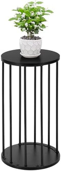 Plant Stand Indoor,small plant stool,Flower Pot Corner stand holder,Mid Century Heavy Duty Metal Tall Home Decor,Modern Round End Table,Small Rustic Display Stand for Living Room,Bedroom(Black,21In) by Leinade