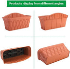 Sungmor 3 Pack Wall Hanging Planters, 16.5 Inch Railing Fence Hanging Flower Pots, Thickened Plastic Water Storage Plant Pot, Indoor Outdoor Garden Balcony Decor, Large Terracotta Color Plant Basket - Image 4