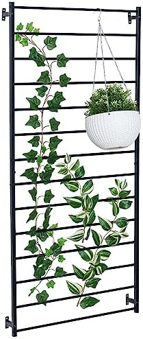 MyGift Matte Black Metal Garden Trellis Wall Mounted Plant Support by MyGiftHome