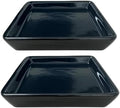 Square Ceramic Plant Saucer Tray 2 Pcs 8 9 10 Inch Black, 9.3" OD x8.3 ID x1.3 Deep, Sturdy Heavy Duty Glazed Planter Drip Flower pots with Catch Basin for Indoor Outdoor Plants(10" Black) by Unknown