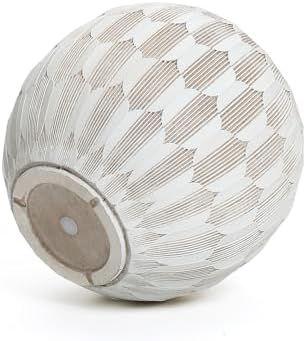LuxenHome 14" Dia Round Concrete Planter, Flower Pot for Plants - Image 6