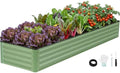 INNO STAGE Galvanized Raised Bed, 8x2x1ft Garden Beds Outdoor, Olive Green by INNOSTAGE