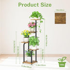 iDavosic.ly Tall Plant Stand Indoor, Corner Tiered Wooden Tray, Black Brown - Image 2