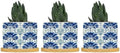 Chinoiserie French Cairo Planter Ceramic Blue and White Floral Round Plant Pots with Drainage Holes and Bamboo Tray Pot for Pots Outdoor Indoor Plants by BRUYU5SE