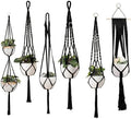 Feedee Macrame Plant Hangers - 6 Pack, Black, Indoor/Outdoor, Cotton by Feedee