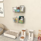 Kinlink 2 Sets Grey Extra Large Hanging Wall Basket with Steel Hooks - Image 6