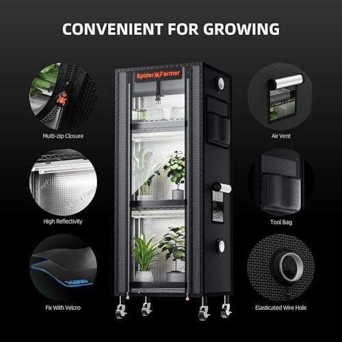 Spider Farmer 4 Tier Mini Greenhouse Plant Shelf with Grow Lights Indoor - Image 6
