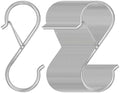 Waitkey 48 Pack S Hooks for Hanging, 3.5 inch Heavy Duty Metal S Hooks with Safety Buckle S Shaped Hooks Pot Rack Closet Hooks for Hanging Plants, Clothes, Kitchen Utensil, Pots, Pans, Bags (Silver) by Waitkey