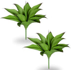 Ttranewsoo Artificial Agave Plants, 12.6" UV Resistant Fake Agave Planters for Indoor and Outdoor Decorating Artificial Plants for Outdoors Fake Plants 2Pack,Green by Ttranewsoo