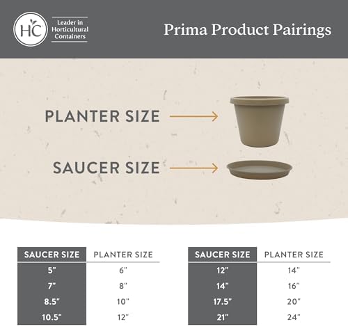 The HC Companies 17.5 Inch Prima Round Plant Saucer, Lightweight UV-Resistant Plastic Outdoor & Indoor Flower Pot Tray, 2-Pack Plant Pot Trays for Garden & Home Decor, Warm Gray - Image 5