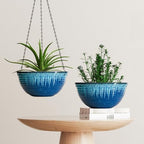 12 Inch Glazed Hanging Planters for Indoor Outdoor Plants, Hanging Baskets - Image 7