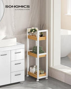 SONGMICS Bamboo Bathroom Shelf, 3-Tier Adjustable Plants Rack - Image 3