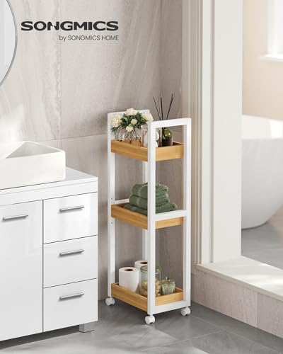 SONGMICS Bamboo Bathroom Shelf, 3-Tier Adjustable Plants Rack - Image 3