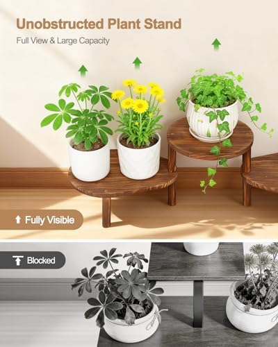 3 Tier Convex Corner Plant Stand Indoor, Adjustable Plant Shelf - Image 6