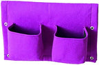 VegTrug Balcony Planter, 4-Pocket Rail Planter, Planter with Lined Surface for Moisture Retention, Versatile and Convenient, 16.54" x 22.83" x 3.94", Purple Pack of 3 - Image 2