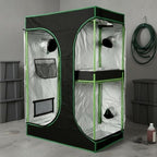 Indoor Grow Tent with Double Chamber Grow Tent Greenhouse Cabinet with Viewing Panel Reflective Rigid Metal Structure Suitable for hydroponics Seed Starting Indoor Gardening, 150-120-200 - Image 2
