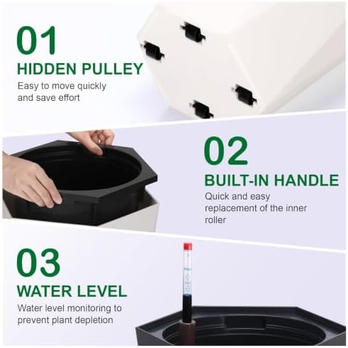 22.4" Tall Planter of 2, Self Watering Pots for Indoor Plants - Image 6