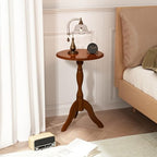 HLR Round Small End Table, Wooden Pedestal Side Tables for Small Spaces - Image 4