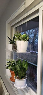 Hanging Acrylic Shelves for Windows (34" Wide, 3 Shelves - 46" Tall) - Image 6