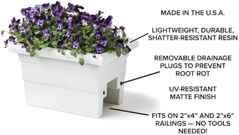 Root & Vessel Countryside Railing Planter Box, 24 Inch, Brown - Image 5