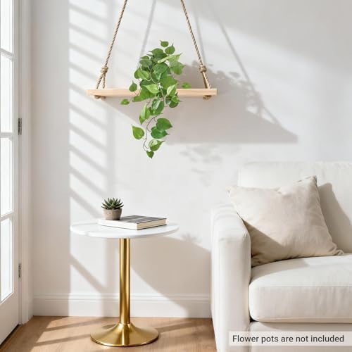 Mkono Bundle of Fake Hanging Plant with Light and 2pcs Artificial Plants for Home Decor Indoor Fake Vines Greenery for Bedroom Wall Living Room Bathroom Kitchen Office Decor, Pothos - Image 7