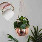 Bubblegum Stuff - Rose Gold Disco Ball Hanging Planter - Hanging Basket for Indoor Plants, Rose Gold Chain, Rose Gold Rim, Herb Planter, Hanging Plant - Hanging Plant Pots - Room Decor 6 inch, BG2440 - Image 5