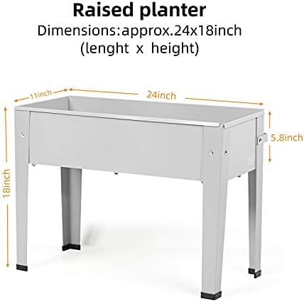 Metal Raised Garden Bed,Raised Planter Box with Legs,Herbs and Vegetables Planter Suitable for Outdoor Patio Deck and Porch (Mini Gray) - Image 6