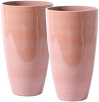 Sun-E 21" Tall Outdoor Planter 2 Pack, Terracotta-Look Round Plastic Pots by SESUN-E