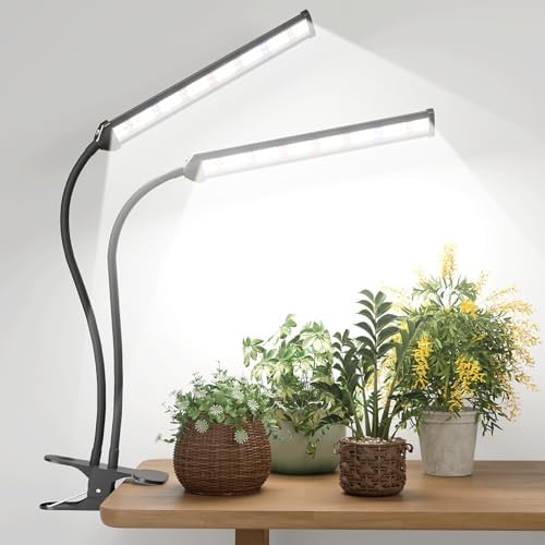 GooingTop LED Grow Light,White Full Spectrum Clip Plant Growing Lamp by GooingTop