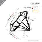 WGV Geometric Planter Terrarium Bulk, Width 5.3" Height 6" Clear Glass Black Frame DIY Succulent air Plant Miniature Fairy Garden Windowsill Tabletop Decor, Diamond 12 Pieces - Image 2