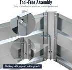 Galvanized Raised Garden Bed for Vegetables Flowers Herbs, Tall Metal Raised Garden Bed Kit with Garden Tools, Gloves, Plant Labels,8.3 * 3 * 1 FT,Silver - Image 4